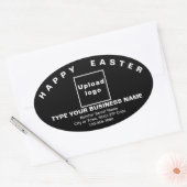Black Easter Business Oval Shape Sticker (Envelop)