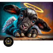 Black Easter Lamb Angel Decoupage Tissuepapier