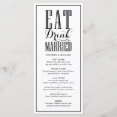 Black Eat, Drink en getrouwd zijn bruiloft Menu (Voorkant)