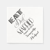 Black Eat Drink gaat trouwen Servetten (Voorkant)