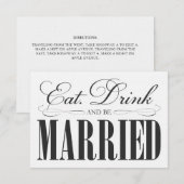 Black Eat, Drink & trouwen | Behuizing Informatiekaartje (Voorkant / Achterkant)