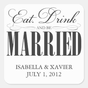 Black Eat, Drink & trouwen STICKERS