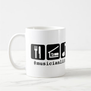 Black Eat Sleep Music-pictogrammen Koffiemok