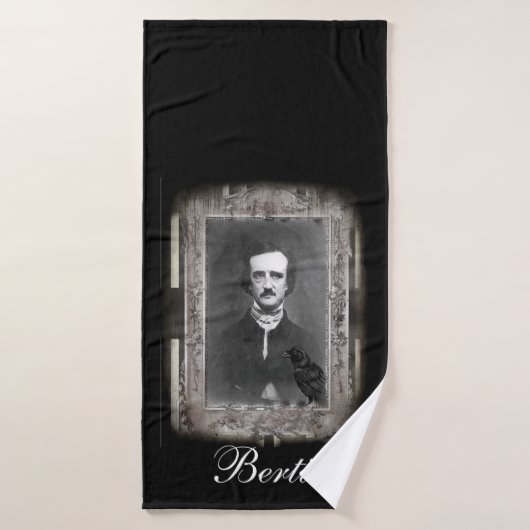 Black, Edgar Allan Poe animal de compagnie personn (Serviette de bain)