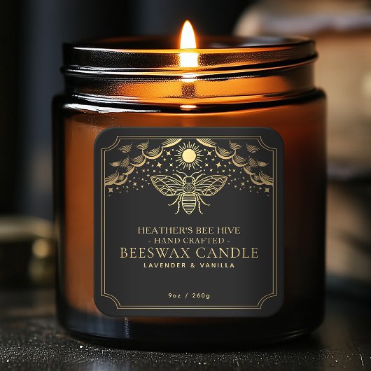 Black Editable Tarot Honeybee Étiquette