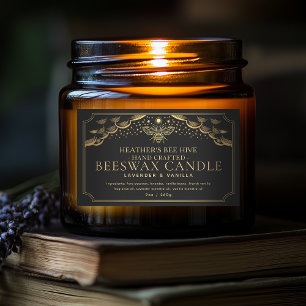 Black Editable Tarot Honeybee Étiquette