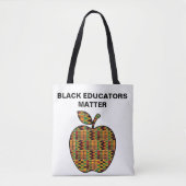 Black Educators Matter Kente Cloth Apple Teacher Draagtas (Voorkant)