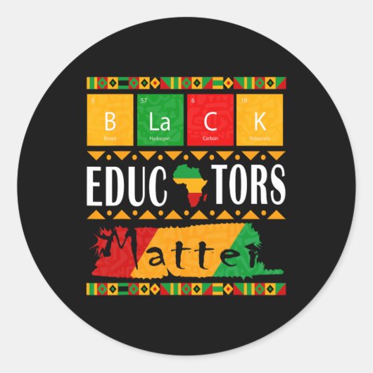 Black Educators Probleem Black History Maand Pride Ronde Sticker (Voorkant)
