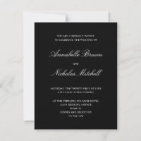 BLACK | Eenvoudige Elegante Minimale Bruiloft DIGI