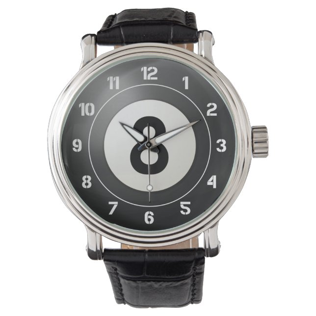 Black Eight Ball Horloge (Voorkant)