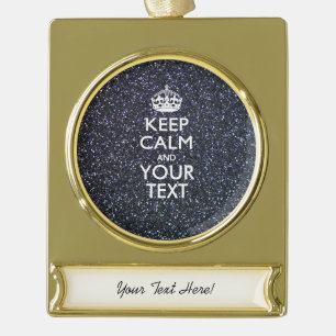Black Elegance Keep Calm Jouw tekst Verguld Banner Ornament