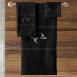 Black Elegant Business logo Hotel merk Bad Handdoek