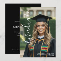 Black Elegant Classic One Photo Graduation