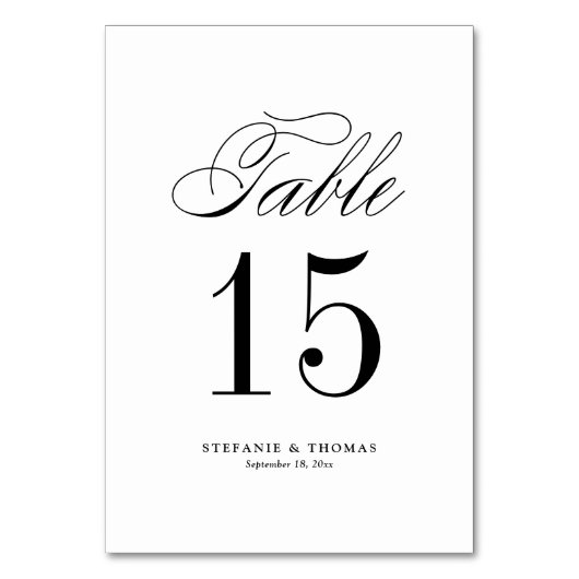 Black Elegant Classic Script Wedding Kaart (Voorkant)