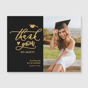 Black Elegant Gold Script Afstuderen Hartelijk dan