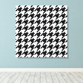 Black Elegant Houndstooth Canvas Afdruk (Insitu (Houten vloer))