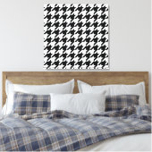Black Elegant Houndstooth Canvas Afdruk (Insitu (Slaapkamer))