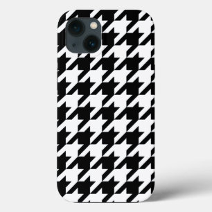 Black Elegant Houndstooth iPhone 13 Hoesje