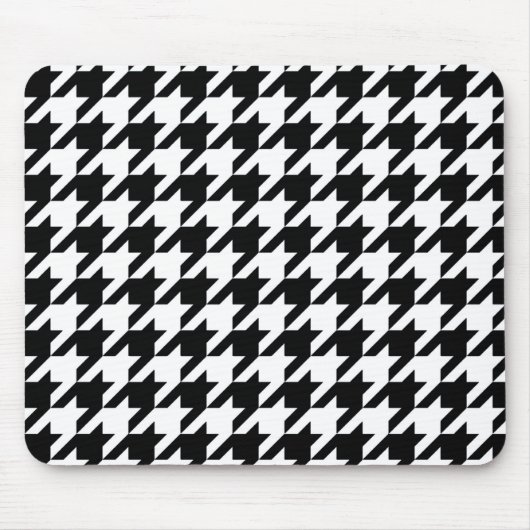 Black Elegant Houndstooth Muismat (Voorkant)