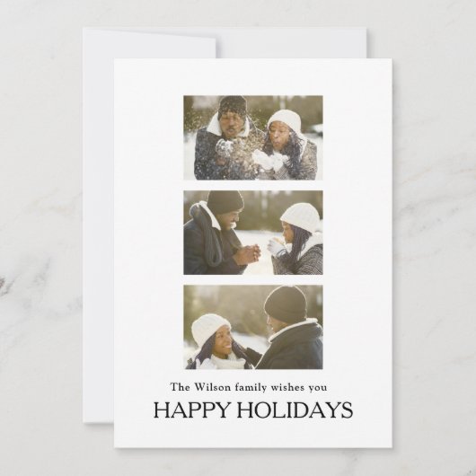 Black Elegant Merry Christmas Greeting Photo Kaart (Voorkant)