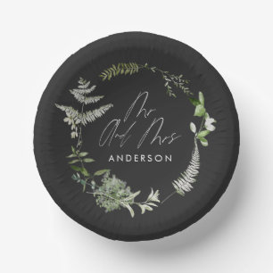 Black elegant modern botanical script wedding papieren kommen