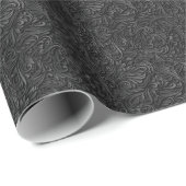 Black Elegant Modern Pattern Wedding Birthday Cadeaupapier (Rol Hoek)