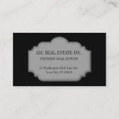 Black Elegant Real Estate Agent Visitekaartje (Achterkant)