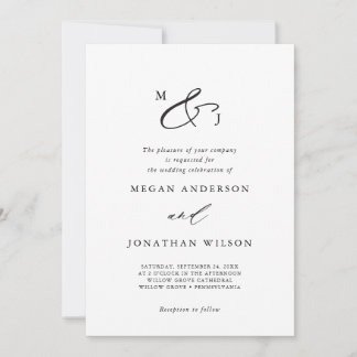 Black Elegant Script Ampersand Typografie Formele Kaart