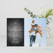 Black Elegant Script Halloween-fotokaart Kaart (Staand voorkant)