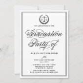 Black Elegant Script Law School Graduation Party Kaart (Voorkant)