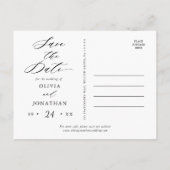 Black Elegant Script Typography Briefkaart (Achterkant)