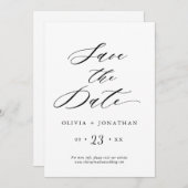Black Elegant Script Typography Invitation Kaart (Voorkant / Achterkant)