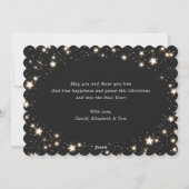 Black Elegant Stars Joyeuse Carte de Noël (Dos)