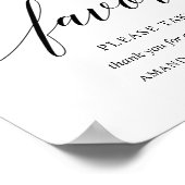 Black Elegant Typography Wedding Favors Sign Poster (Hoek)