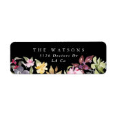 Black Elegant Waterverf Beauely Wedding Address Etiket (Voorkant)