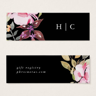 Black Elegant Waterverf Beauful Registry Card Mini Visitekaartjes