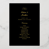 Black Elegant Wedding Ceremony Programme (Recto)
