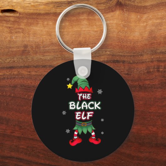 Black Elf Christmas Pajamas Pjs Matching Family Gr Sleutelhanger (Voorkant)