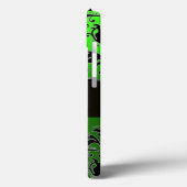 BLACK EMERALD GREEN BURGUNDY DAMASK MONOGRAM Case-Mate iPhone CASE (Achterkant / Links)