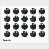 Black Emerald Green Rose Floral Wedding Ronde Sticker (Vel)