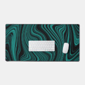 Black & Emerald Wavy Abstraction (Clavier et souris)