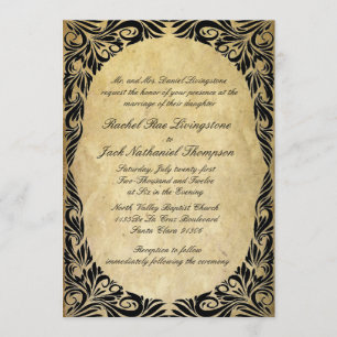  Black en Cream Wedding Kaart