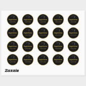Black en Faux Gold Afstuderen gefeliciteerd Ronde Sticker (Vel)