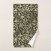 Black en Gold Damask Bad Handdoek (Handdoek)