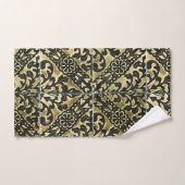 Black en Gold Damask Bad Handdoek (Handdoek)