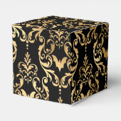 Black en Gold Halloween Damask Bedankdoosjes (Achterkant)