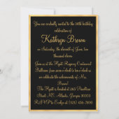 Black en Gold Invite Kaart (Achterkant)