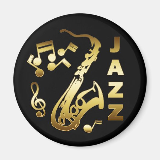 BLACK EN GOLD JAZZ MAGNEET (Voorkant)