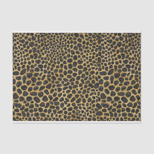 BLACK- EN GOLD LEOPARD-PATRONEN TISSUEPAPIER (Voorkant)