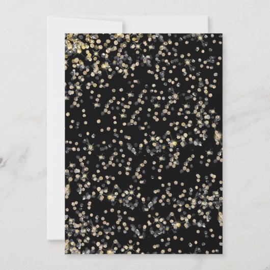 Black en Gold Save the Date Afstuderen Kaart (Achterkant)